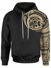 Men's Big and Tall Gold Polynesian Unisex Hoodie Set